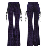 Goth Dark Texture Jacquard Flare Pants