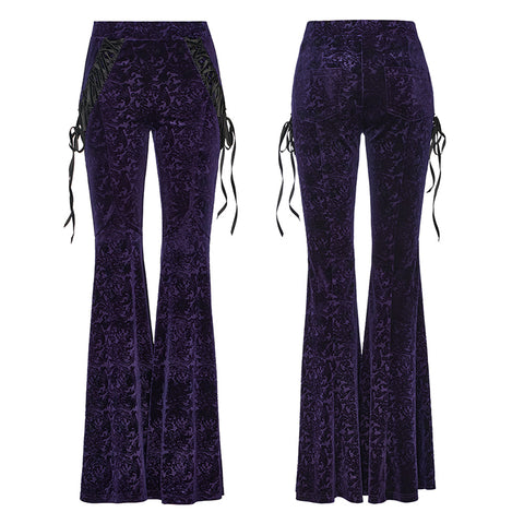 Goth Dark Texture Jacquard Flare Pants