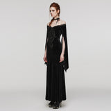 Goth V-neck velvet and laceDress