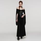 Goth V-neck velvet and laceDress