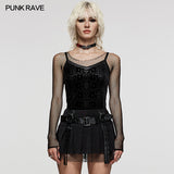 Goth embossed velvet camisole