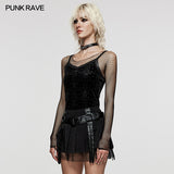 Goth embossed velvet camisole