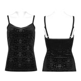 Goth embossed velvet camisole