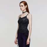 Goth embossed velvet camisole