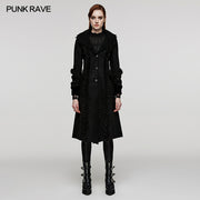 Goth plush-strips coat