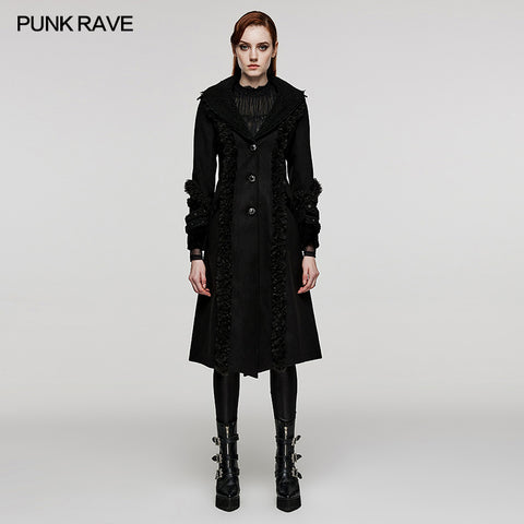 Goth plush-strips coat