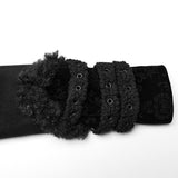 Goth plush-strips coat