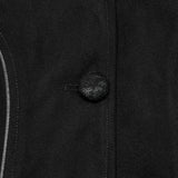 Winter Woolen Long Black Gothic Coat For Women Two Wear Imitation Fur Coat