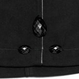 Winter Woolen Long Black Gothic Coat For Women Two Wear Imitation Fur Coat