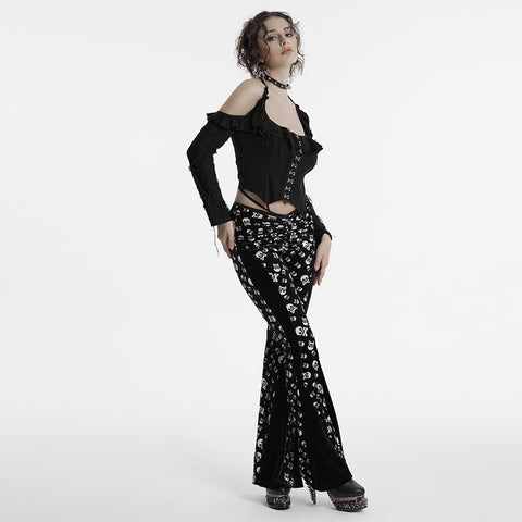 Goth skull flared Pants