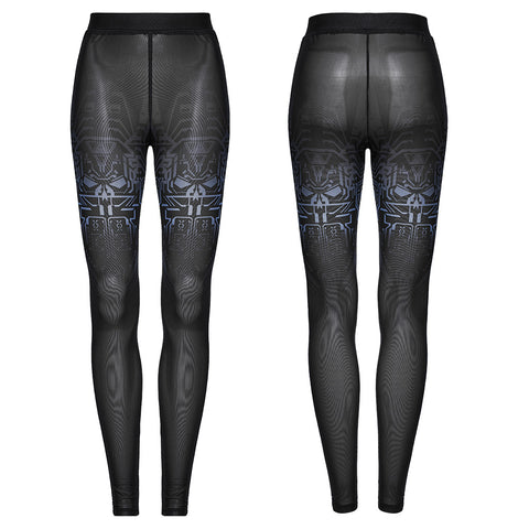 Cyber Skull Gradient Printed Pants