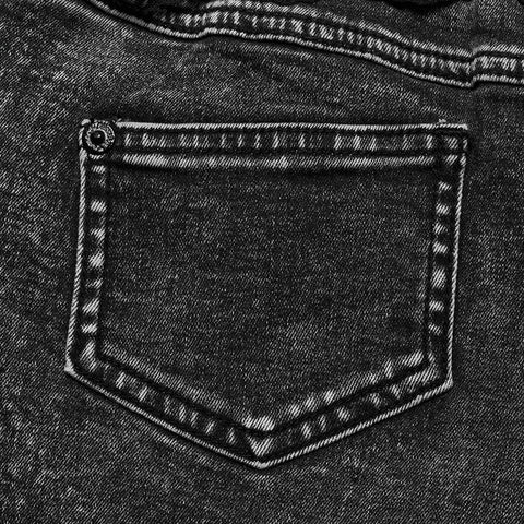 Lace waistband denim shorts