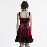 Goth gradient printed velvet dress