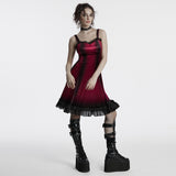 Goth gradient printed velvet dress
