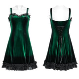 Goth gradient printed velvet dress