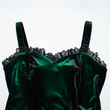 Goth gradient printed velvet dress