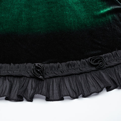 Goth gradient printed velvet dress