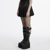 Punk patterned pleated skirt