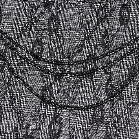 Punk patterned pleated skirt