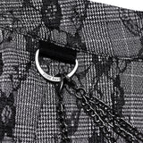 Punk patterned pleated skirt