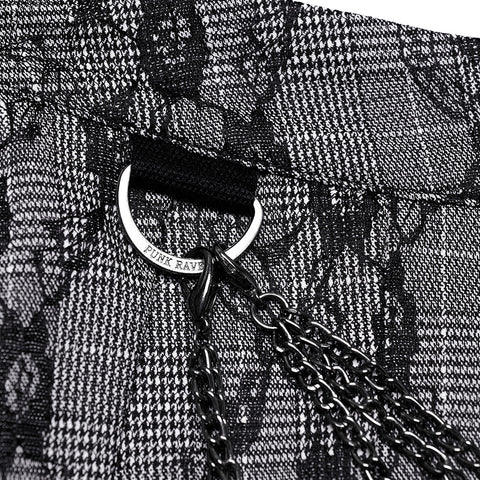 Punk patterned pleated skirt