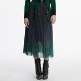 Goth Skull Print Gradient Skirt