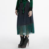 Goth Skull Print Gradient Skirt