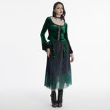 Goth Skull Print Gradient Skirt