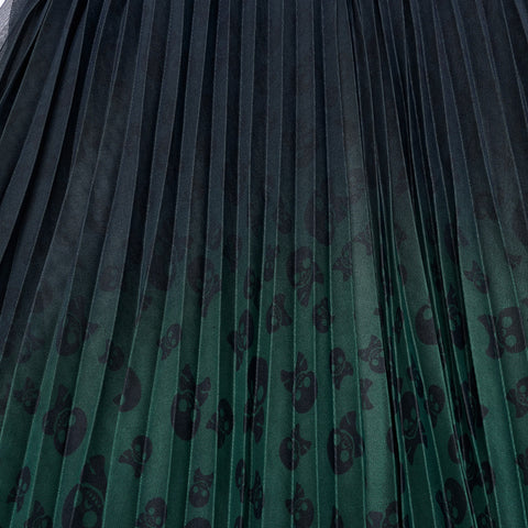 Goth Skull Print Gradient Skirt