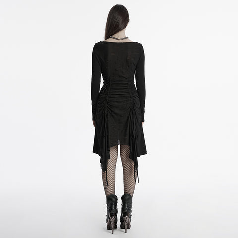 Punk swing collar dress