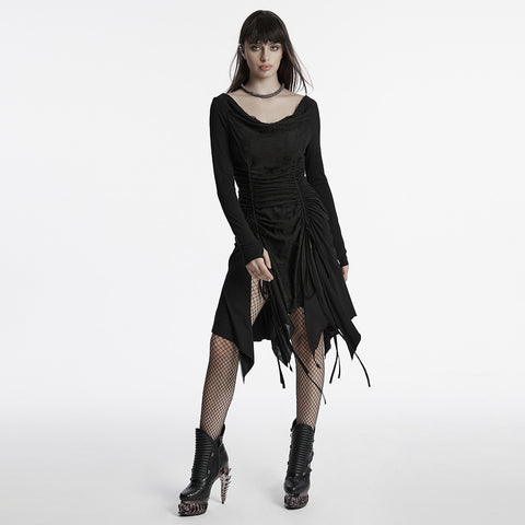 Punk swing collar dress