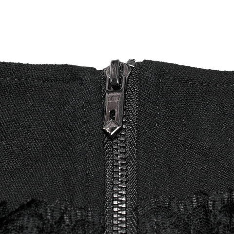 Punk pleated leather skirt