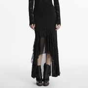 Knitted asymmetrical goth skirt