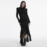 Knitted asymmetrical goth skirt