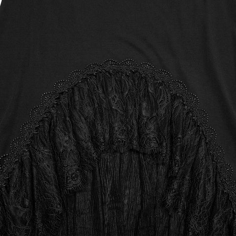 Knitted asymmetrical goth skirt
