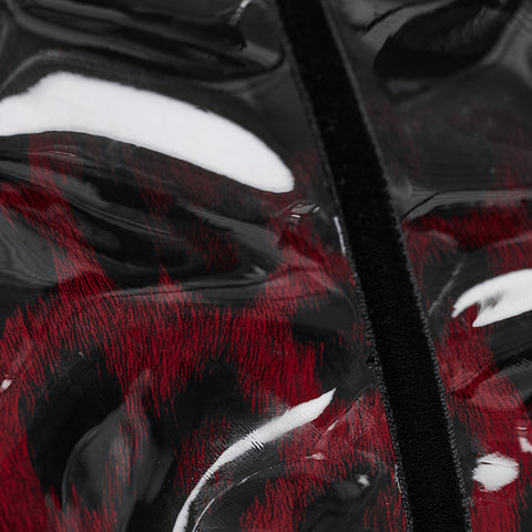 Goth leopard print patent leather corset