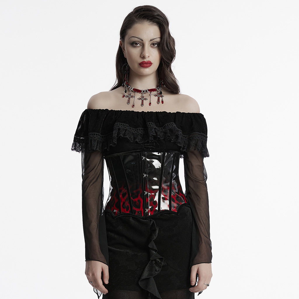 Goth leopard print patent leather corset– Punkravestore