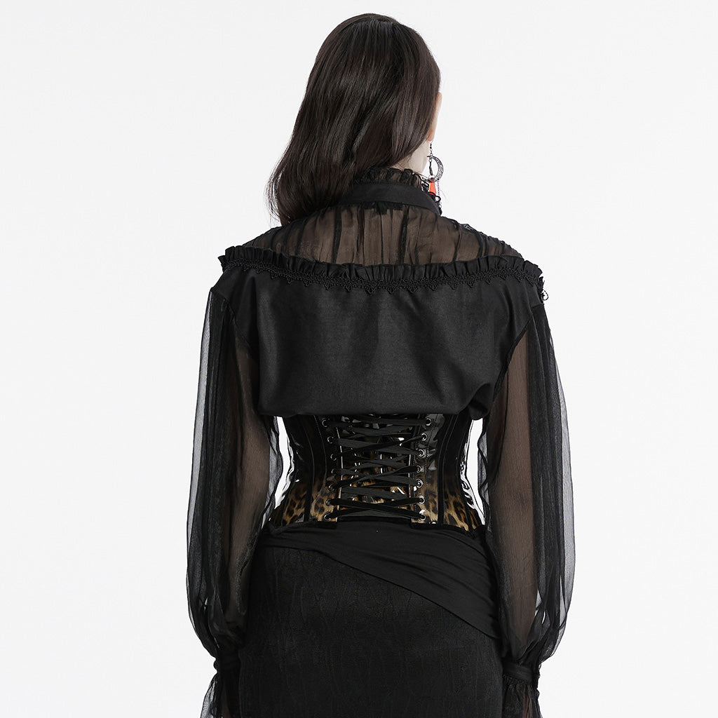 Goth leopard print patent leather corset– Punkravestore