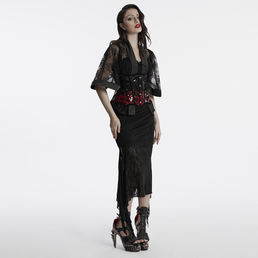 Goth leopard print patent leather corset– Punkravestore