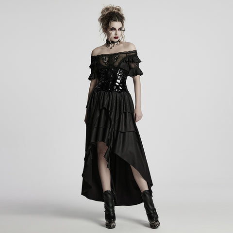 Goth leopard print patent leather corset