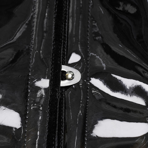 Goth leopard print patent leather corset
