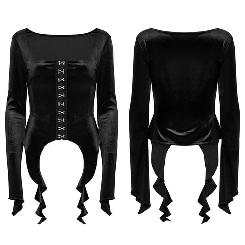 Goth Gradient Printed Velvet T-shirt