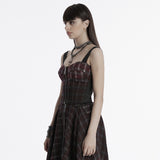 Punk gradient plaid vest