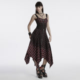 Punk gradient plaid vest