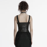 Punk gradient plaid vest