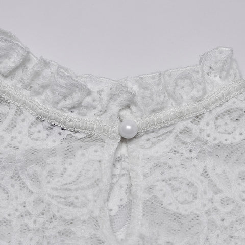 Gothic stand collar lace T-shirt