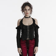 Sexy Ruffled Daily Gothic T-shirt
