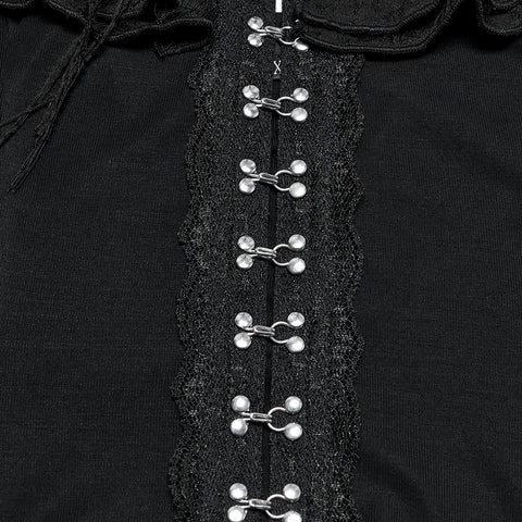 Sexy Ruffled Daily Gothic T-shirt
