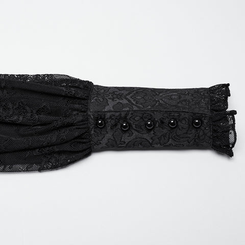 Goth lantern sleeve jacquard shirt