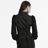 Goth lantern sleeve jacquard shirt